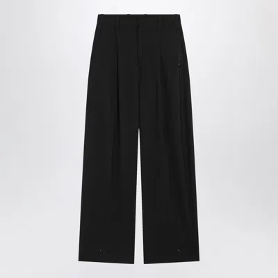 MONCLER X EDWARD ENNINFUL BLACK WOOL-BLEND TROUSERS