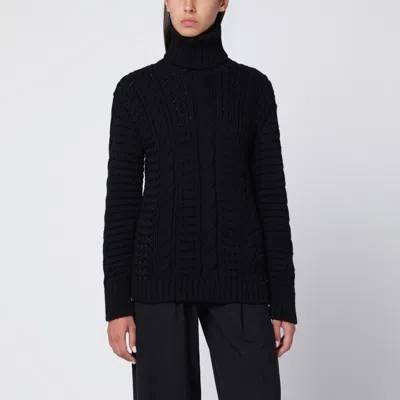 Moncler X Edward Enninful Black Wool Turtleneck Sweater