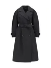 Moncler X Edward Enninful Double-breasted Trench Coat With Belt In Black