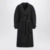 Moncler X Edward Enninful Double-breasted Trench Coat With Belt In Black