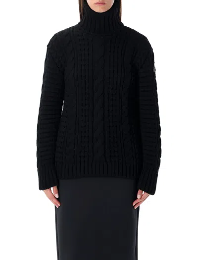 Moncler X Edward Enninful Turtleneck Sweater By Moncler X Ee72 By Edward Enninful In Merino Wool In Black