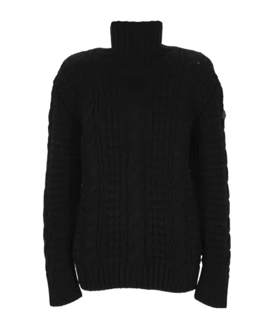 Moncler X Edward Enninful Turtleneck Knitted Jumper In Black