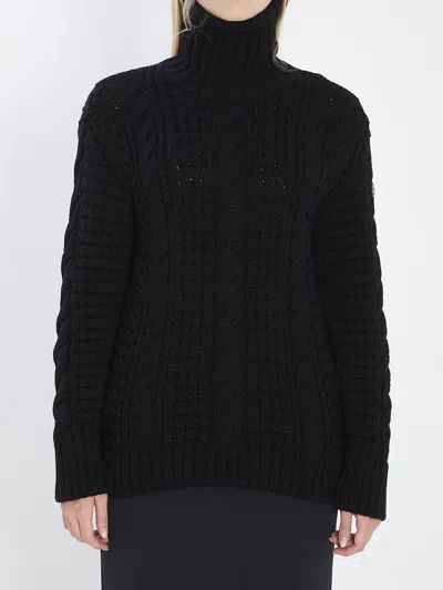 Moncler X Edward Enningful Ee72 Turtleneck Sweater Tricot In Black