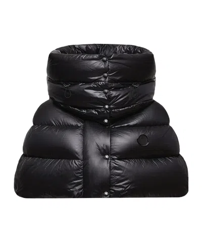 Moncler X Ee72 By Edward Enninful Hooded Down Poncho In Blue