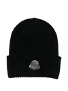 Moncler X Ee72 By Edward Enninful Ribbed Logo-patch Beanie In Black