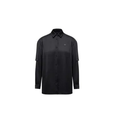 Moncler Chemise En Satin X Ee72 Par Edward Enninful, Femme, Noir, Taille: 46 In Black