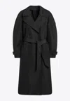 Moncler X Ee72 Zake Double-breasted Trench Coat In Black