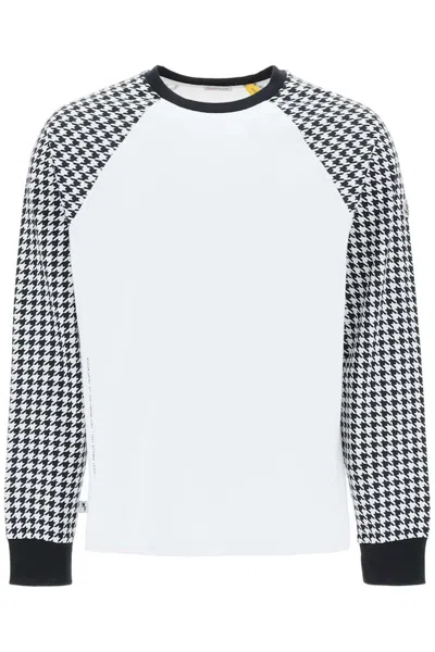 Pre-owned Moncler X Fragment Hiroshi Fujiwara Houndstooth Longsleeve In White/black In Multi