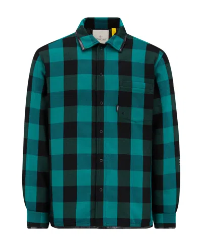 Moncler X Fragment Plaid-lined Jacket In Blue