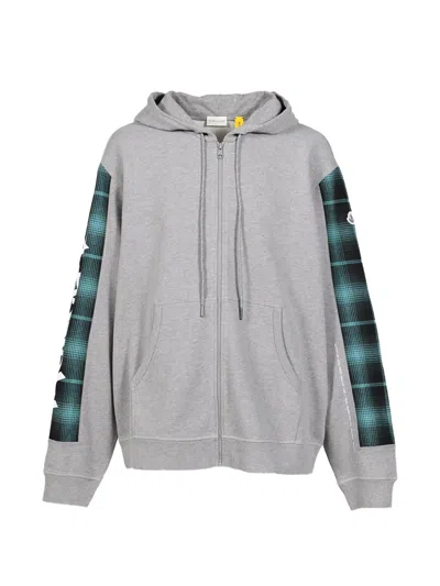 Moncler X Frgmtmini Zip-up Hoodie In Gray