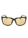Moncler X Frgmt Biker-frame Sunglasses In Schwarz