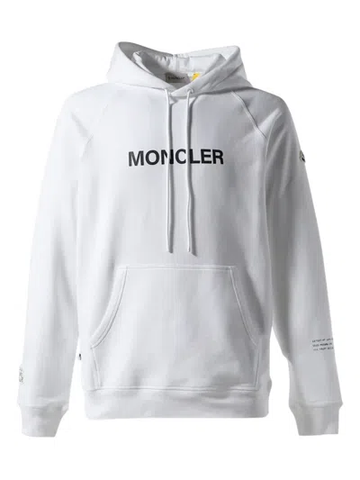 Moncler X Frgmt Cartoon Logo Cotton Hoodie In White
