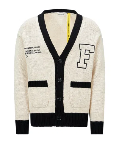 Moncler Cardigan En Coton Brodé X Frgmt In ホワイト