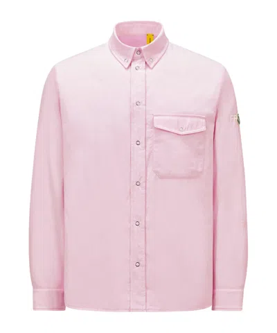 Moncler X Frgmt Long-sleeved Shirt Jacket In Light Pink