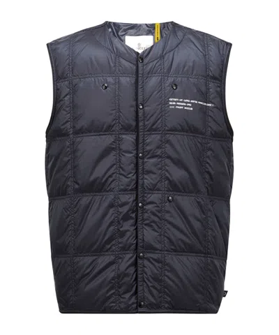 Moncler X Frgmt Vaile Foldable Down Vest In Navy