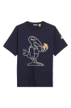 Moncler X Gilga Farm By Donald Glover Embroidered Monduck T-shirt In Blue
