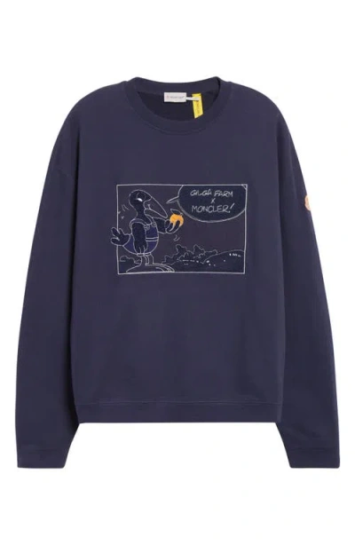 Moncler X Gilga Farm By Donald Glover French Terry Sweatshirt In Blue