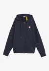 Moncler X Gilga Farm By Donald Glover Logo Patch Zip-up Hoodie In Blue