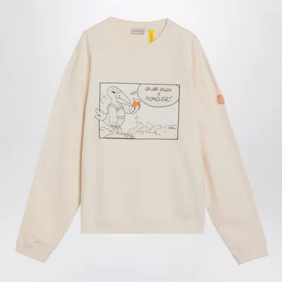 Moncler X Gilga Farm By Donald Glover Men's Ivory Cotton Sweatshirt