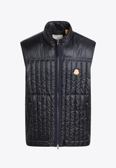 Moncler X Gilga Farm By Donald Glover Tangerine Padded Vest In Navy