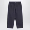 Moncler X Gilga Farm By Donald Glover Blue Trousers In Cotton Gabardine In Blue
