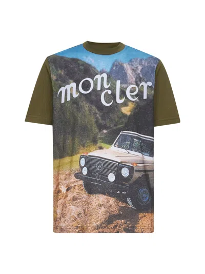 Moncler X Mb X Nigo Green Cotton Printed Moncler X Mercedes-benz By Nigo T-shirt In Multicolor