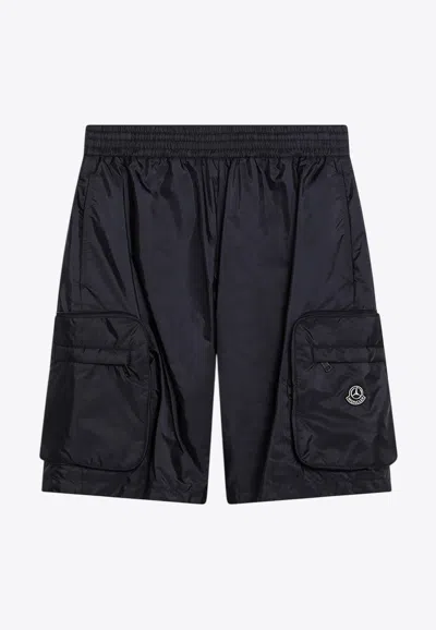 Moncler X Mercedes-benz By Nigo Logo Patch Cargo Shorts In Blue