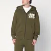 MONCLER X MERCEDES-BENZ BY NIGO MONCLER X MERCEDES-BENZ BY NIGO MILITARY GREEN COTTON ZIPPED SWEATSHIRT