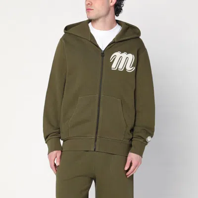 MONCLER X MERCEDES-BENZ BY NIGO MONCLER X MERCEDES-BENZ BY NIGO MILITARY GREEN COTTON ZIPPED SWEATSHIRT