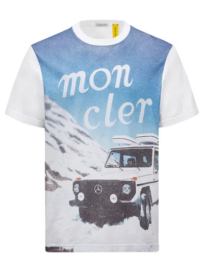 Moncler X Mercedes By Nigo Printed T-shirt In White