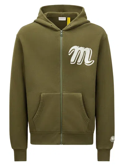 Moncler X Mercedes By Nigo Zip-up Sweatshirt In Green