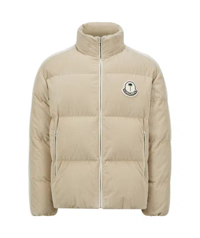 Moncler Long-sleeved Down Jacket In Nude