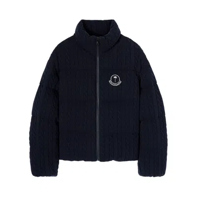 Pre-owned Moncler X Palm Angels Austru Wool Down Jacket 'blue' | Men's Size 3