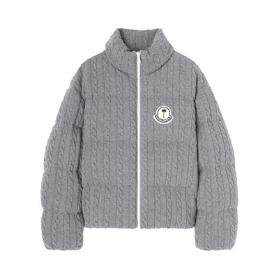 Pre-owned Moncler X Palm Angels Austru Wool Down Jacket 'grey' | Men's Size 4 In Gray