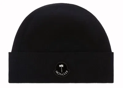 Pre-owned Moncler X Palm Angels Checks Beanie In Black/white