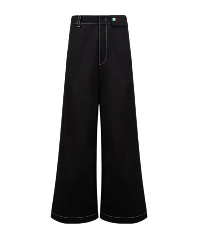 Moncler X Palm Angels Cotton Belt-loop Casual Pants In Black