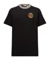 Moncler X Palm Angels Cotton Short-sleeved T-shirt In Black