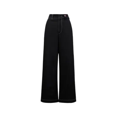 MONCLER X PALM ANGELS COTTON TROUSERS, WOMEN, BLACK, SIZE: 40