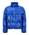 Moncler X Palm Angels Haunani Short Down Jacket Blue In Blue