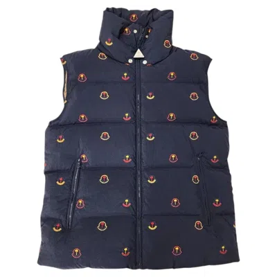 Pre-owned Moncler X Palm Angels Henon Down Gilet Vest Blue Men�s Size 2 Medium - Nwt
