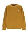 Moncler X Palm Angels Logo Patch Round Neck Sweater In Yellow