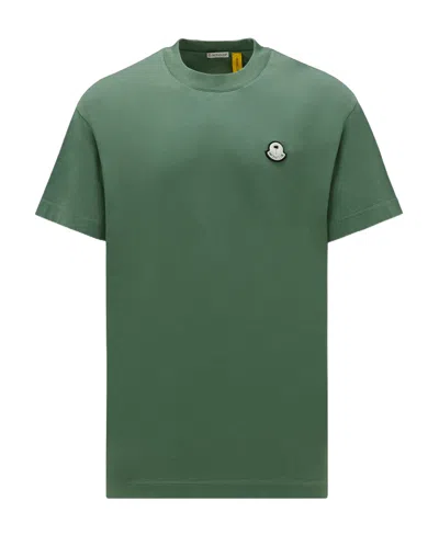 Moncler X Palm Angels Logo-patch T-shirt In Green