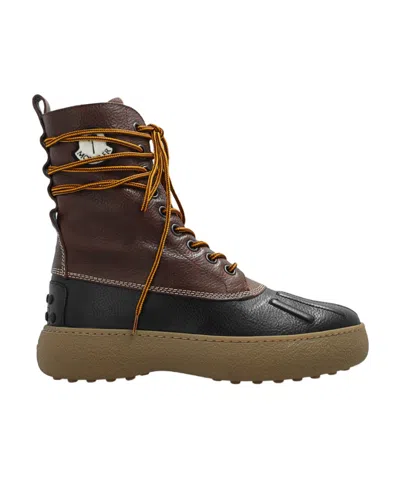 Moncler X Palm Angels Logo Patchy Lace-up Boots In Black
