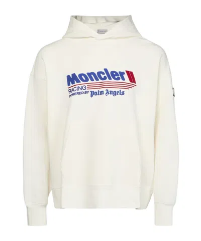 Moncler X Palm Angels Long-sleeved Hooded Hooded Hoodie In White