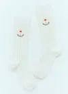 Moncler X Palm Angels Men Logo Patch Socks In White