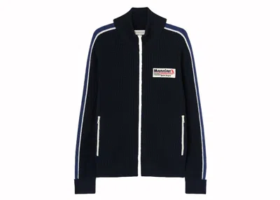 Pre-owned Moncler X Palm Angels Racing Cardigan In Navy Blue/white