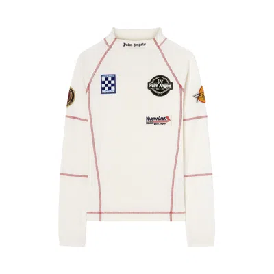 Pre-owned Moncler X Palm Angels Racing Logo Patch Long-sleeve T-shirt 'white' | Men's Size Xs