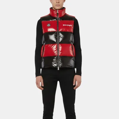 Pre-owned Moncler X Palm Angels Red/black Nylon Down Puffer Vest M