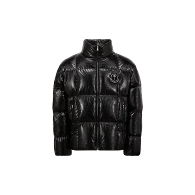 Moncler X Palm Angels Simoom Short Down Jacket Black In Gray