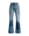 Moncler X Palm Angels Star-intarsia Flared Jeans In Blue